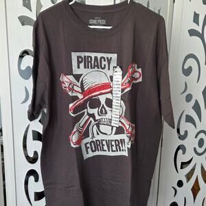 Netflix One Piece Piracy Forever T Shirt Size XL Straw Hat Skull Anime NWT